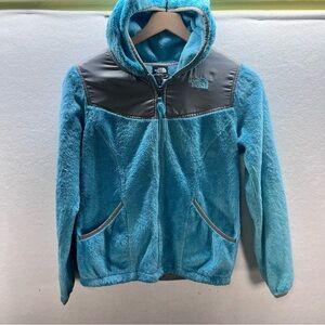The North Face Denali Hooded Fleece Jacket Girls L (14-16) Aqua‎ Coat 2913